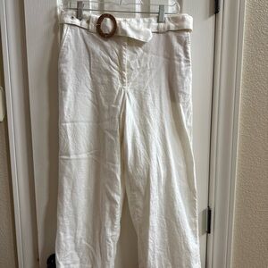 Rachel Zoe Cream Linen Pants with Belt